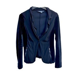 Transit Par Such Black Velour Made in Italy Blazer Cardigan size Small